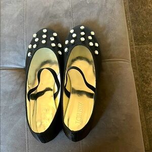 J. Crew Black w Embellishments special occasion flats NWOT